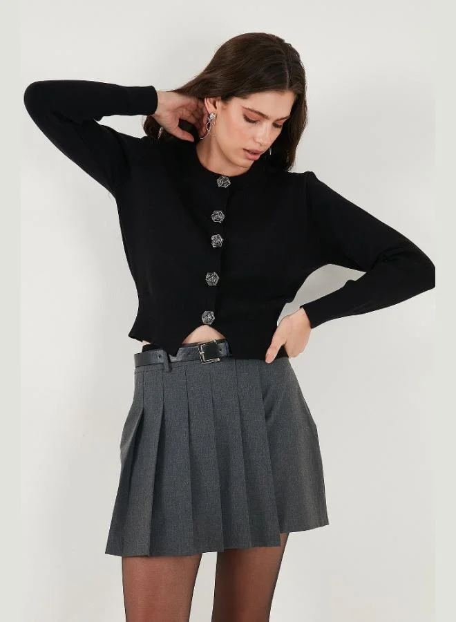 ليلا كارديجان ليلا بريميوم نسائي بقصة عادية وياقة دائرية