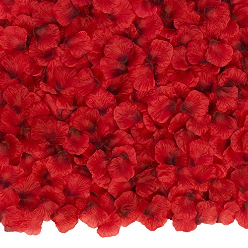 BESKIT 3000 PCS Dark Red Artificial Silk Rose Petals for Romantic Night, Wedding, Party, Anniversary Flower Decorations - Image 1