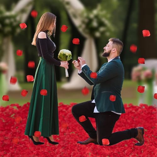 BESKIT 3000 PCS Dark Red Artificial Silk Rose Petals for Romantic Night, Wedding, Party, Anniversary Flower Decorations - Image 5