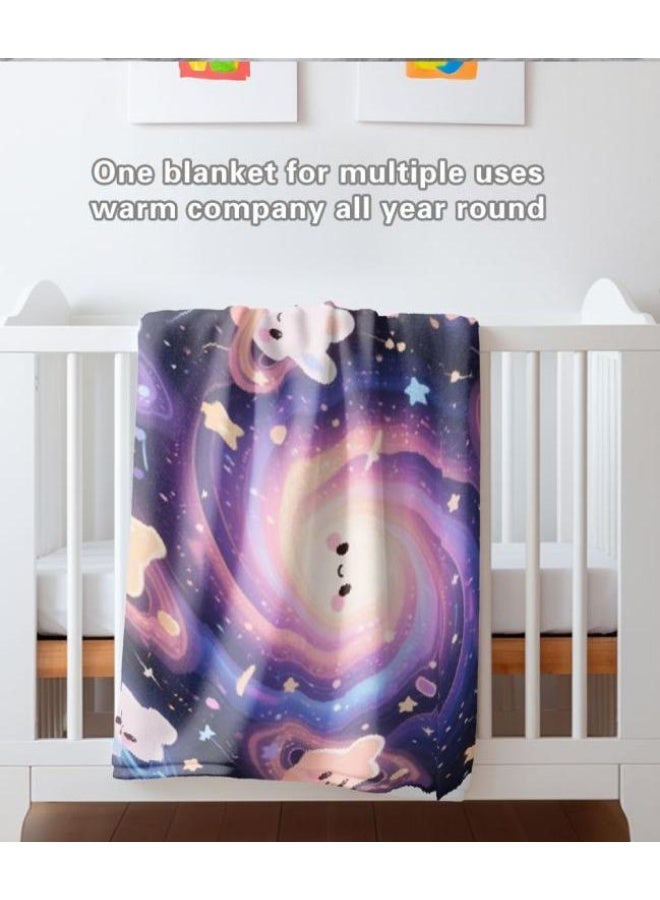 عام بطانية رقيقة من الفانيلا الكرتونية للأطفال والرضع (دافئة ومريحة، ومناسبة للنوم والألعاب) 70 سم * 100 سم - Image 1