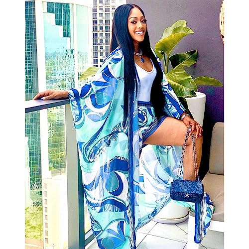 QegarTop Cruise Outfits Vacation Shorts set for Women 2023 Sexy Two Piece Travel Beach Kimono Cover up Outfit - Image 2