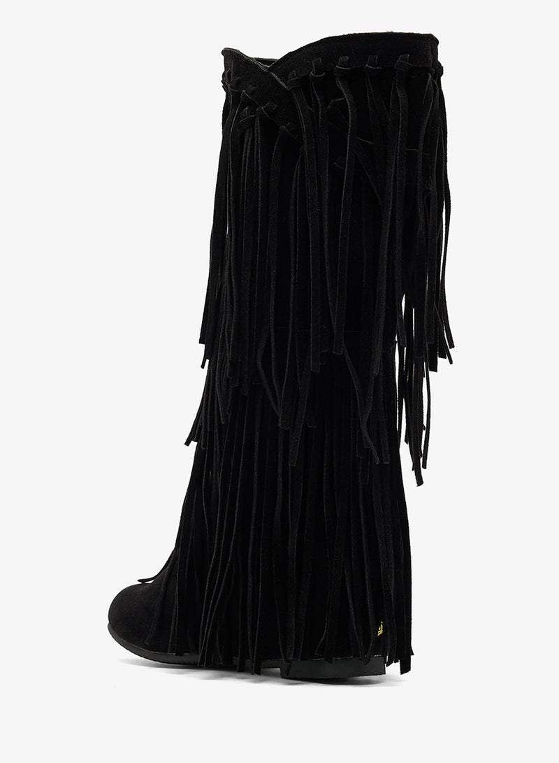 جينجر بوت بكعب عريض بتفاصيل شراشيب - Image 3