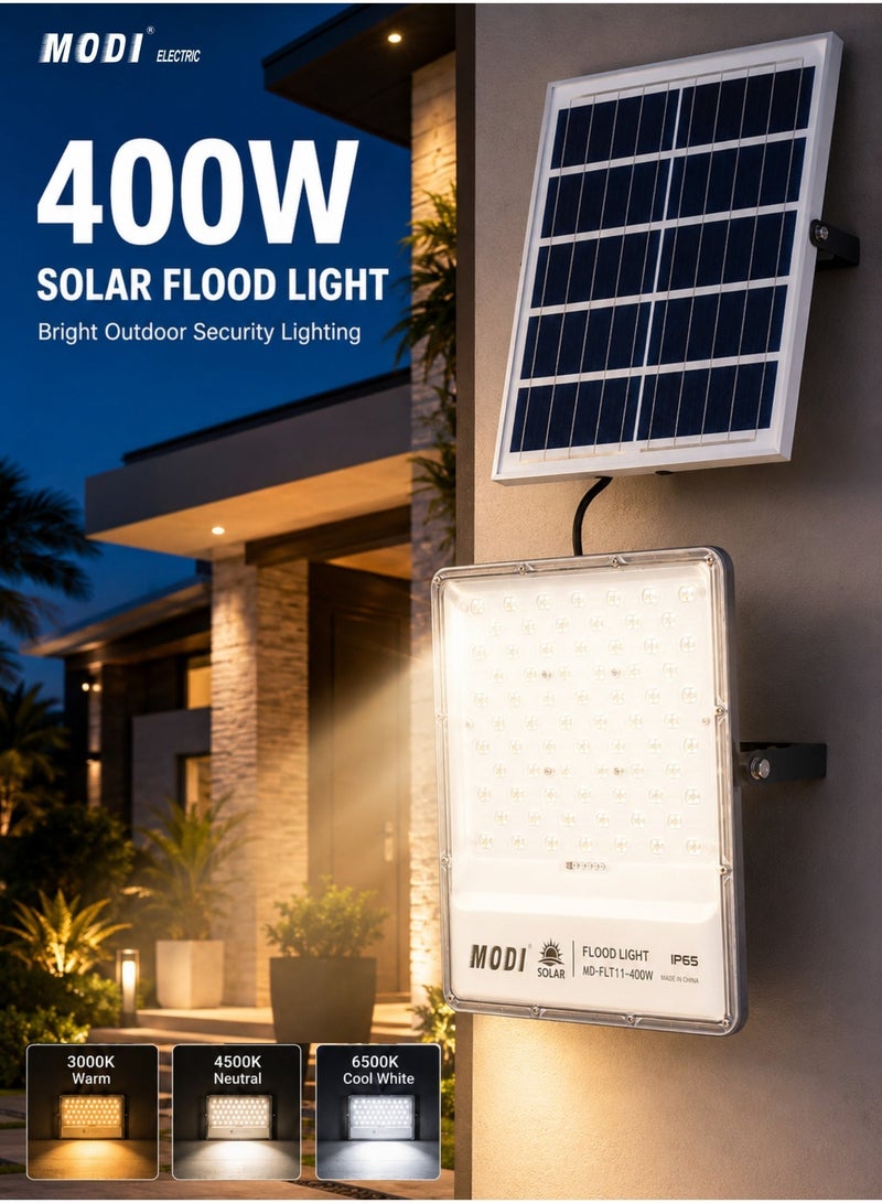 MODI 400W Solar LED Flood Light – High-Performance Outdoor Security Lamp with 3-Color CCT & Remote Control - Image 4