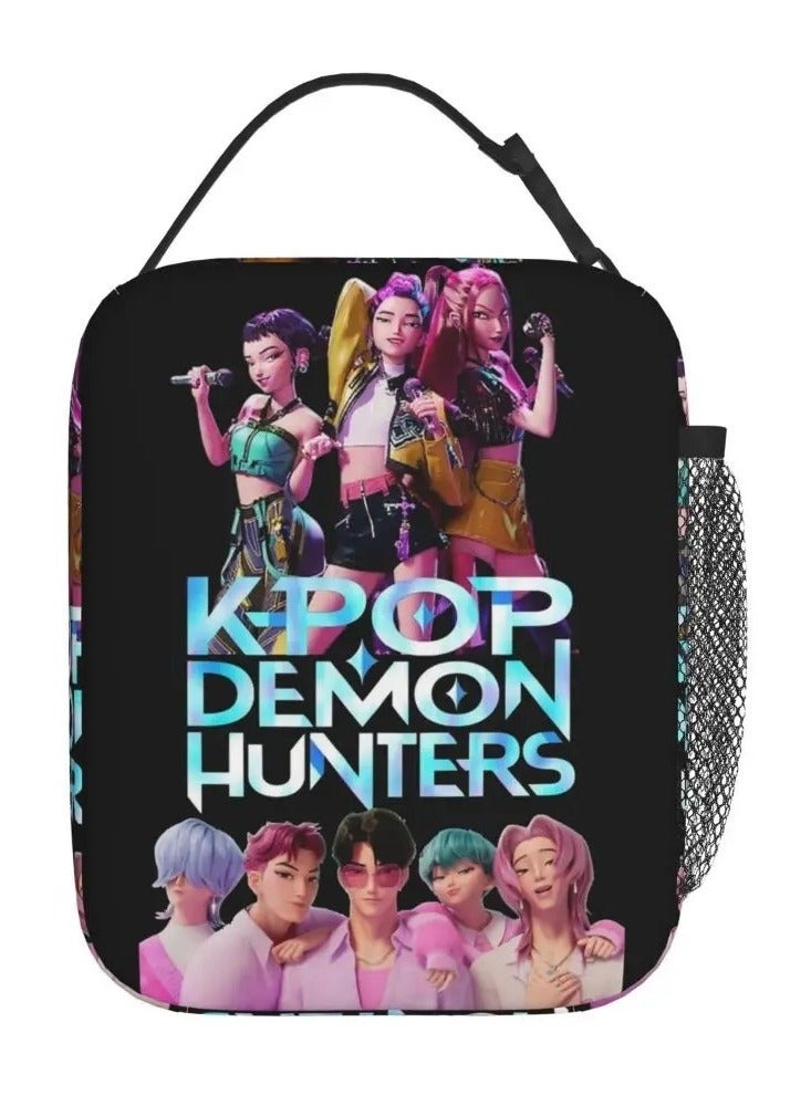 general K-POP: Demon Hunting Girl Group Lunch Bag Large Capacity Durable Ice Pack Picnic Bag Combining Style and Practicality - Image 1