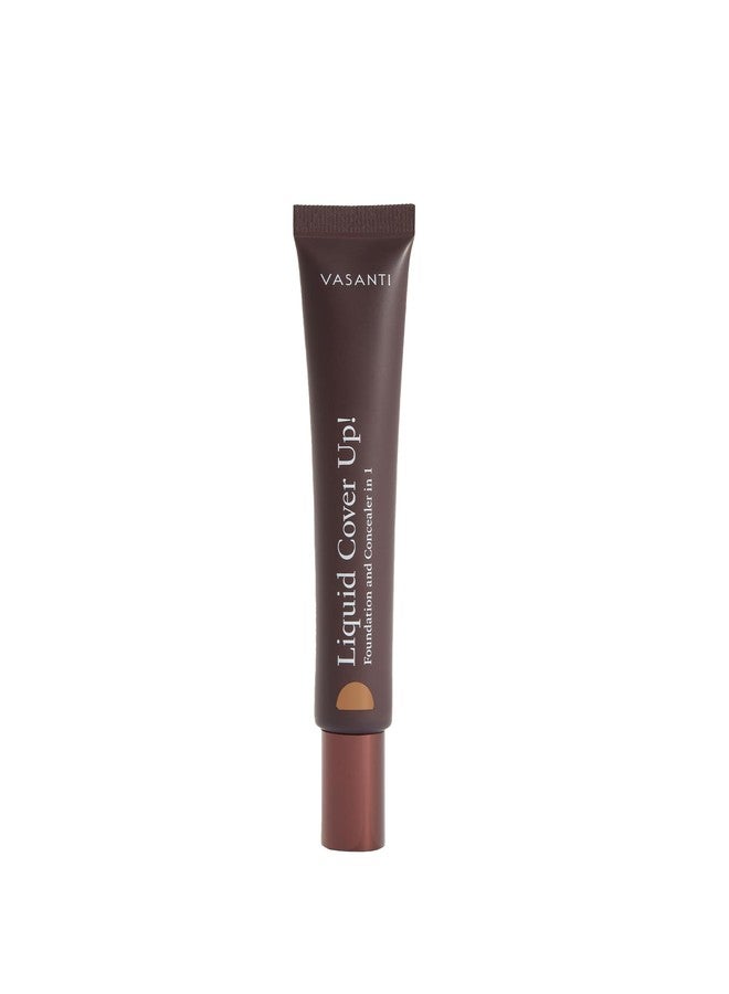 VASANTI Oil-Free Foundation & Concealer in 1 - Liquid Cover-Up (V2) - Full Matte Coverage Long Lasting Paraben-Free Vegan Friendly Makeup - Image 1