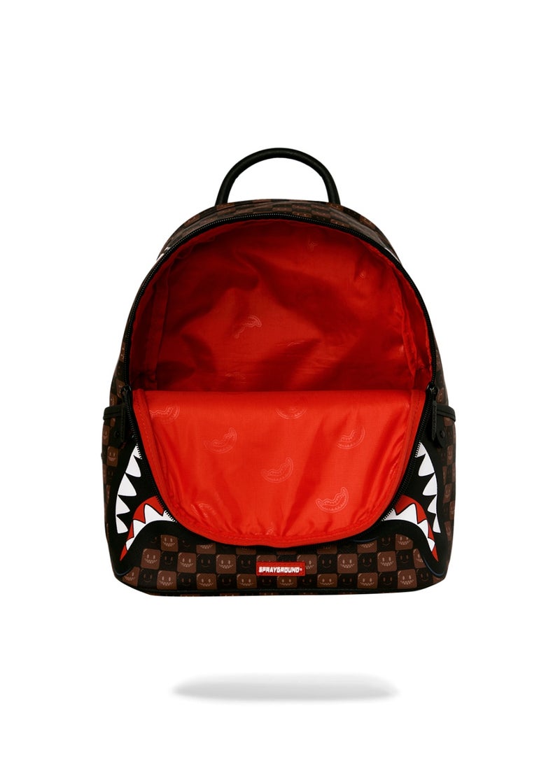 SPRAYGROUND SHARKS IN PARIS BUBBLE BROWN CHECK SAVAGE BACKPACK - Image 5