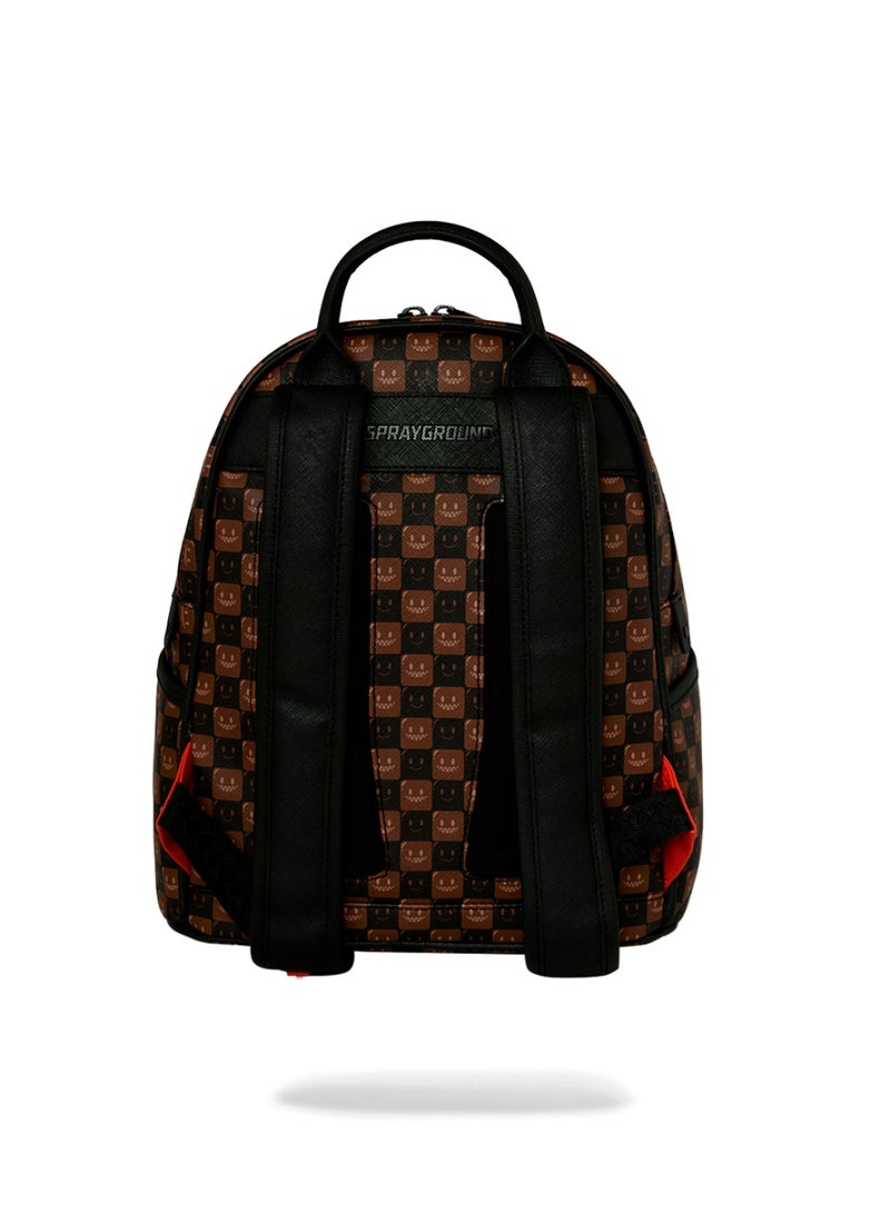 SPRAYGROUND SHARKS IN PARIS BUBBLE BROWN CHECK SAVAGE BACKPACK - Image 3