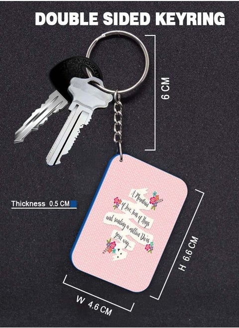 Keychain Small Gift To Love One Rectangle Shape With Double Side Print A Mountain Of Love Tors Of Hugs