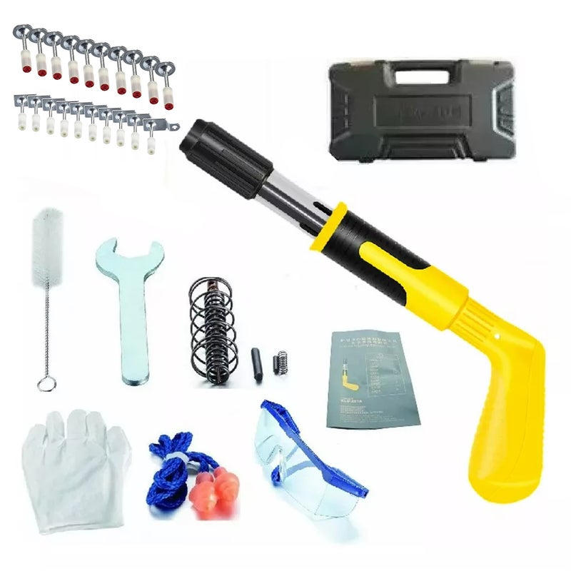 20 nail wall fixing toolbox portable manual nail low noise cement wall steel nail shooting machine set(including goggles, earplugs, gloves, 20 nails and tools) - Image 1