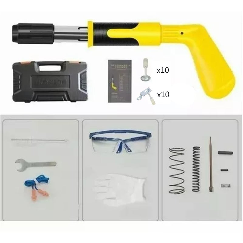 20 nail wall fixing toolbox portable manual nail low noise cement wall steel nail shooting machine set(including goggles, earplugs, gloves, 20 nails and tools) - Image 2