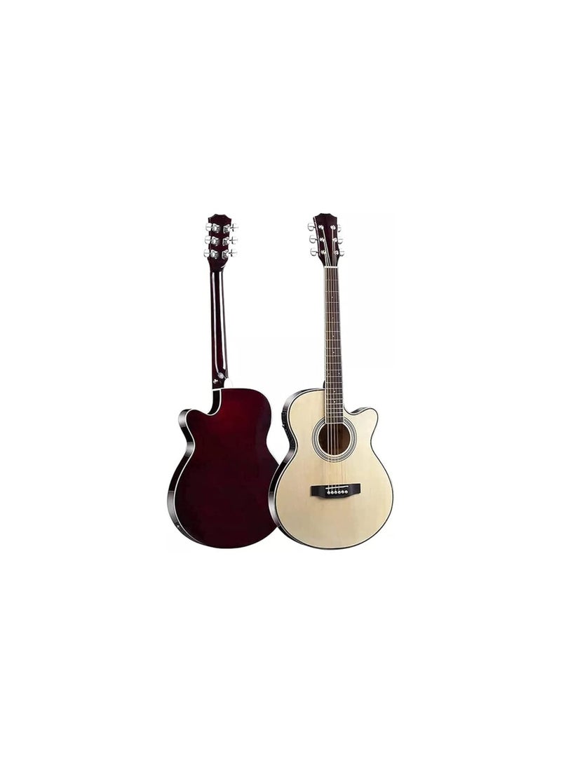 Megarya Cutaway Electro Acoustic Guitar with 4 Band EQ Natural - Image 1