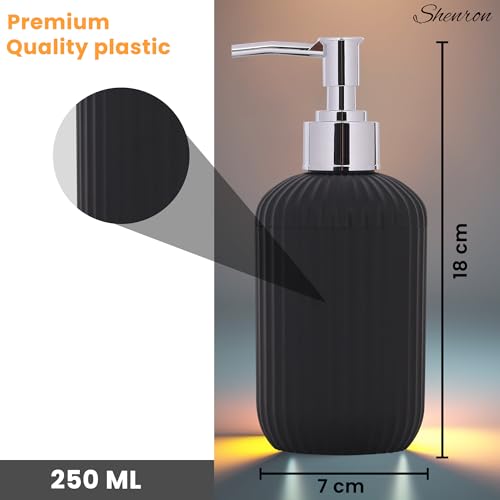 SHENRON Liquid Retro Dispenser, Kitchen Dish Dispenser with Plastic Pump, Hand Soap Dispenser for Conditioner, Essential Oil, Lotion, Liquid Soap | Pack of 3 (Black) - Image 5