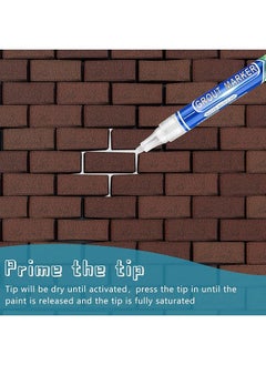 erorex White Tile Paint Marker Waterproof Grout Paint Pen Tile Grout Colorant And Sealer Pen For Bathrooms Kitchen Porch Patio Repair Refresh 8 Pcs White Wide 4.5Mm Tip  - Image 2
