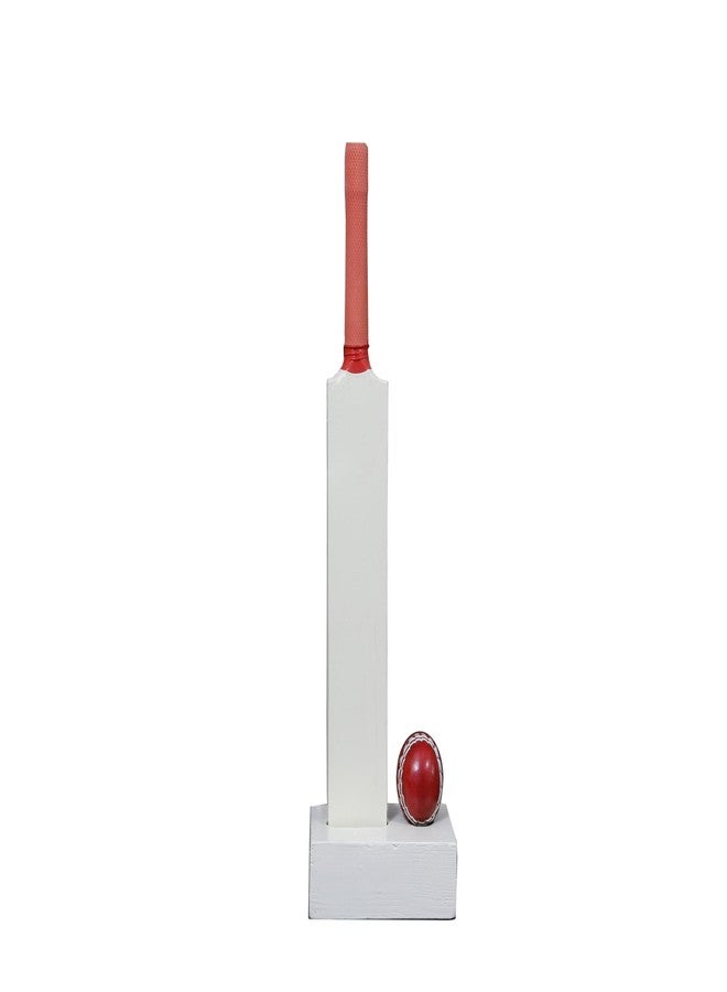AEM™ Wood M.S. Dhoni Showpiece Miniature Bat and Leather Ball for Office & Home Birthday Gift for Men & Boys (Not Original, They Can't Be Used for Playing Cricket) - Image 2