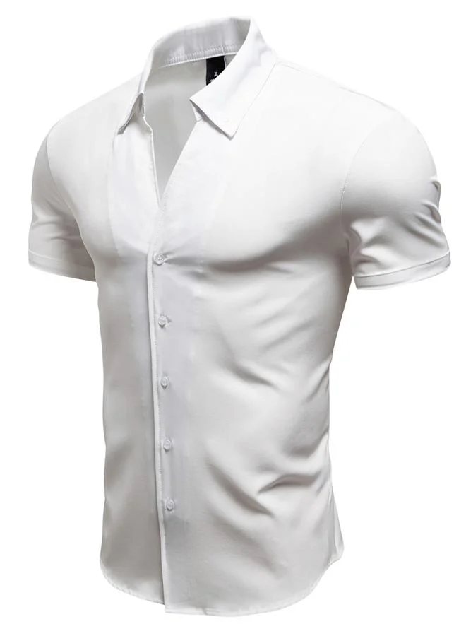 Take Two Take Two Men Solid Button Up Short Sleeve Shirt