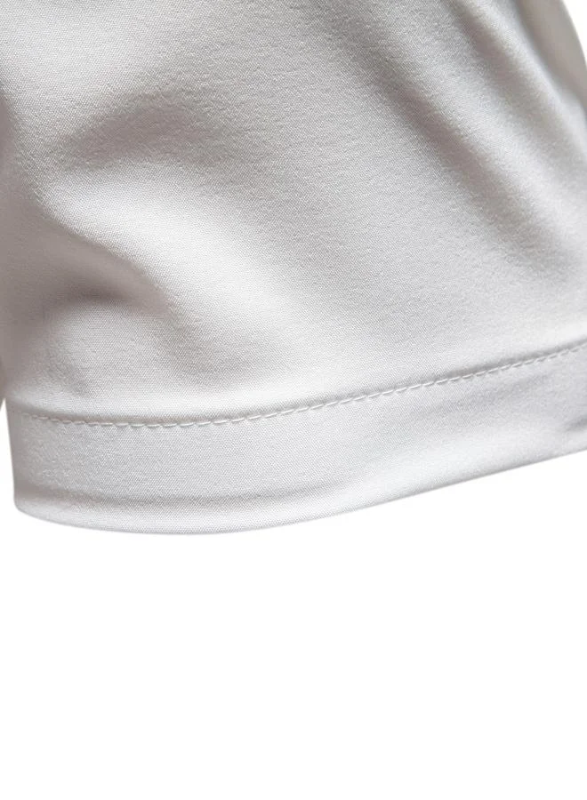 تايك تو قميص سادة بأكمام قصيرة وأزرار أمامية