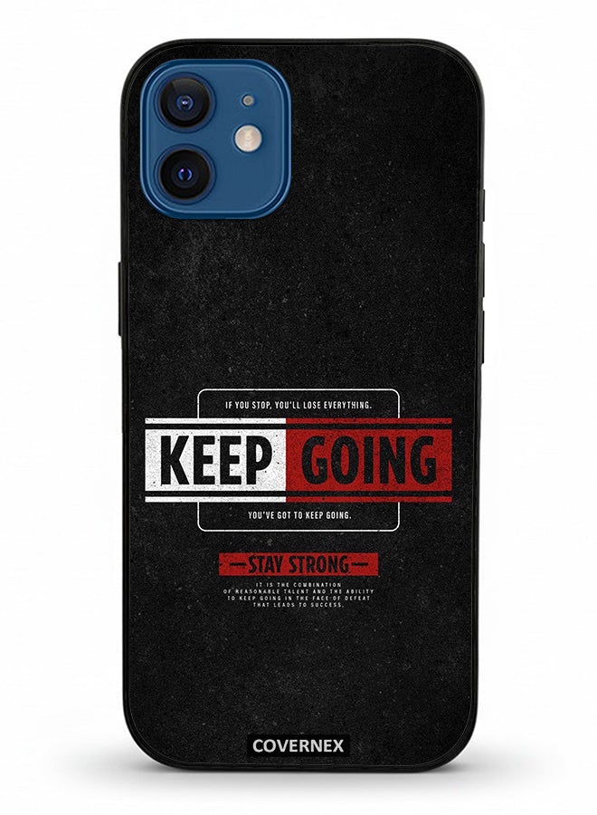 Covernex Apple iPhone 12 Protective Case Cover Printed Featuring Keep Going - Image 2
