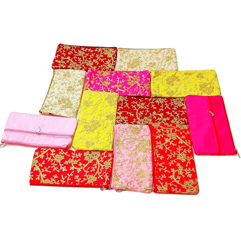 Trendifly Embroidery Wedding Return Gift for Women Wholesale Bridal Traveling potli Bag with Zipper for Ladies Baby Shower Shagun Purse Gifting Haldi Mehandi for Girl - Image 1