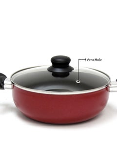 BLACKSTONE Nonstick Kadai Pan Frying Pan with Glass Lid 24CM  - Image 3