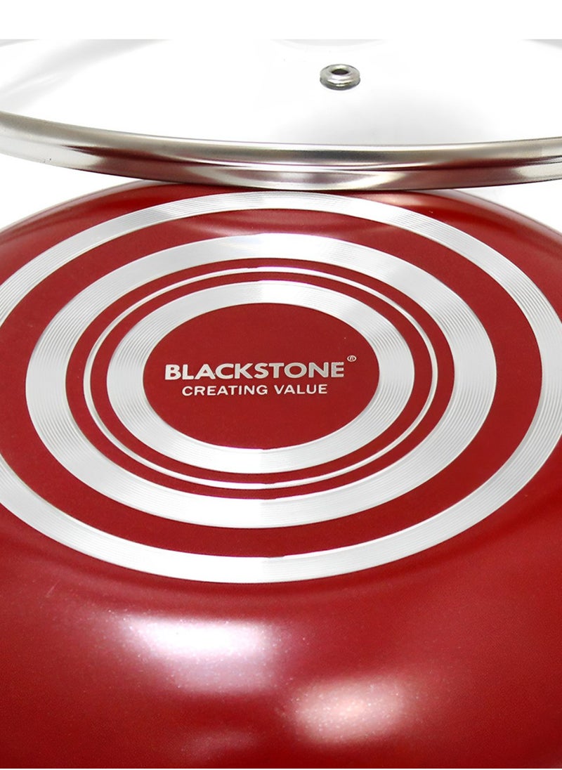 BLACKSTONE - Nonstick Kadai Pan Frying Pan with Glass Lid 24CM - Image 1