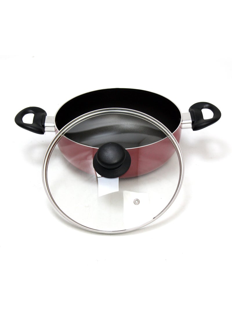 BLACKSTONE - Nonstick Kadai Pan Frying Pan with Glass Lid 24CM - Image 1