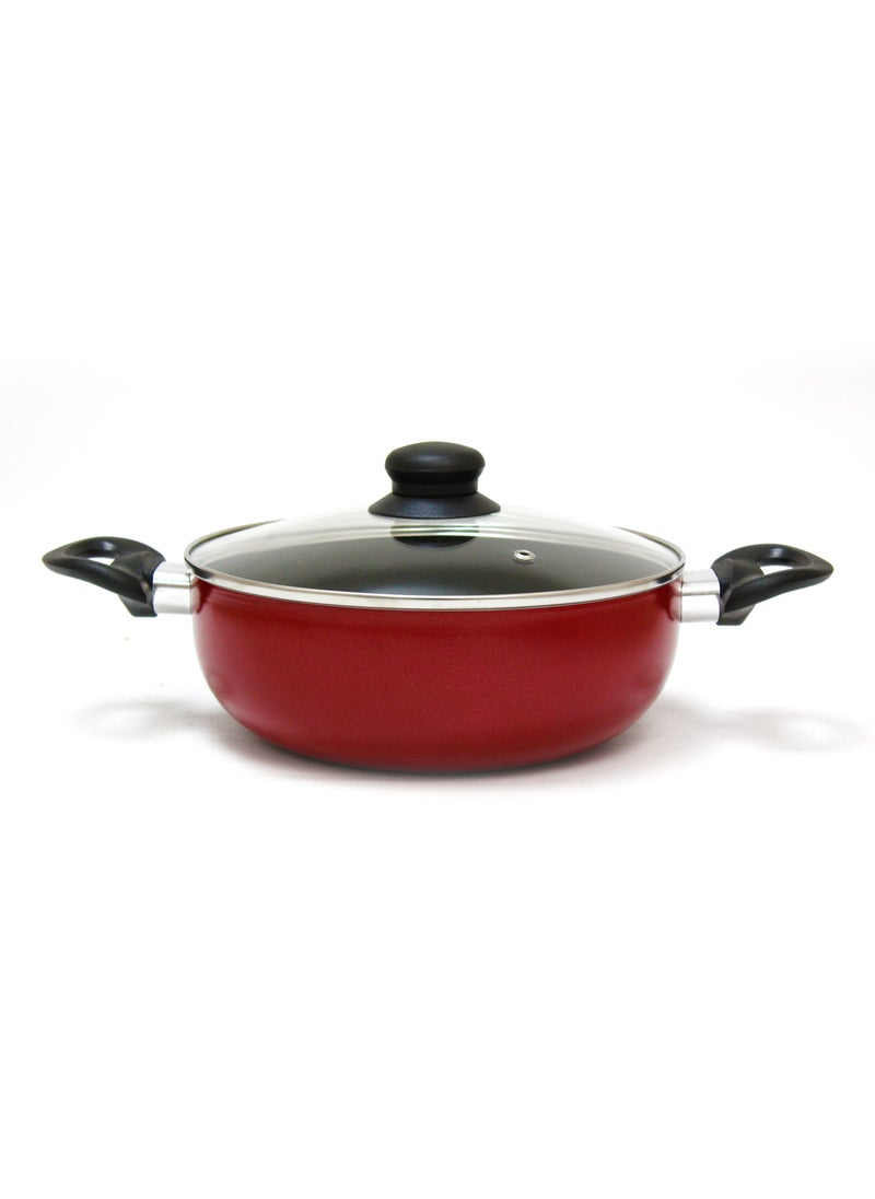 BLACKSTONE - Nonstick Kadai Pan Frying Pan with Glass Lid 24CM - Image 1