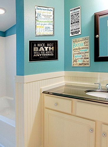 Stupell Industries Stupell Home Décor 'Bathroom Rules ' Typography Bathroom Wall Plaque, 10 x 0.5 x 15, Proudly Made in USA - Image 2