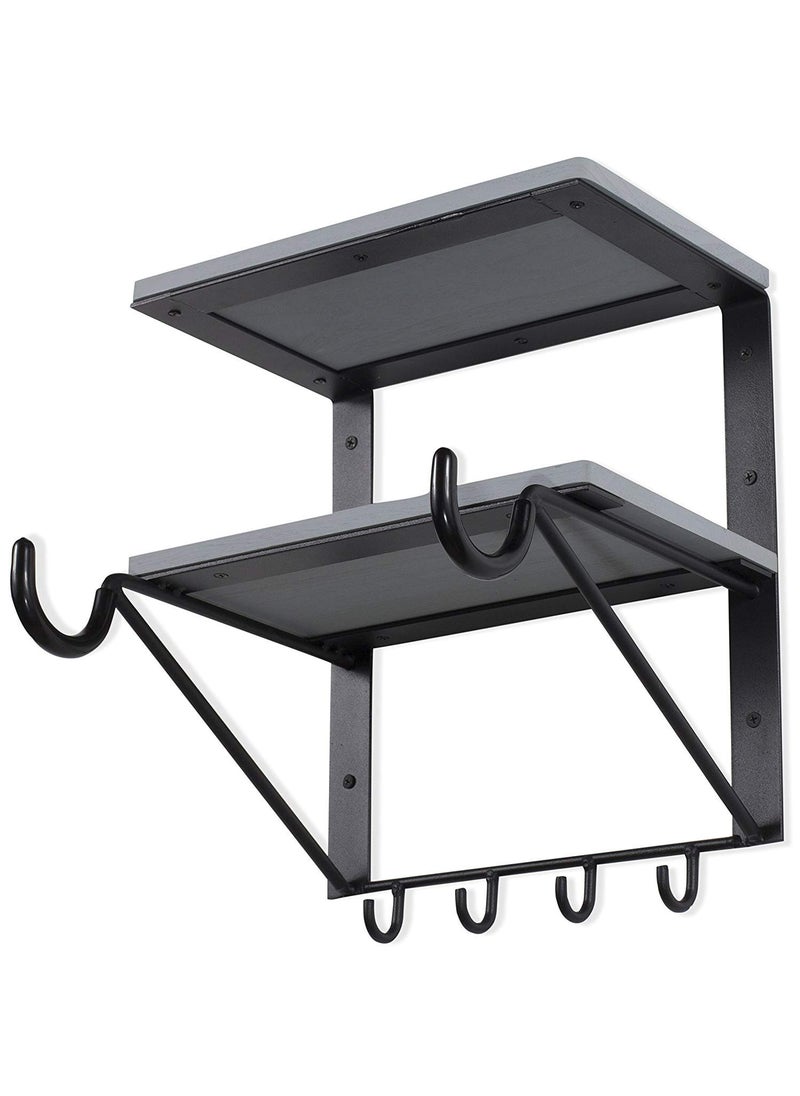 Generic Indian Decor 16100 Wall Mounted Bicycle Storage Rack Shelf Horizontal Bike Hook Holder with Shelves Gray  - Image 2