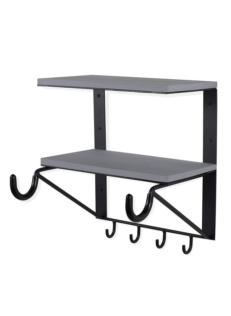 Generic Indian Decor 16100 Wall Mounted Bicycle Storage Rack Shelf Horizontal Bike Hook Holder with Shelves Gray  - Image 4