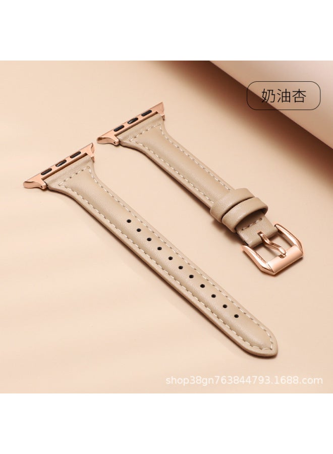 Suitable For Apple Apple Watch7/6/se/5 Small Waist Leather Strap Iwatch4/3 Watch Strap New - Image 1