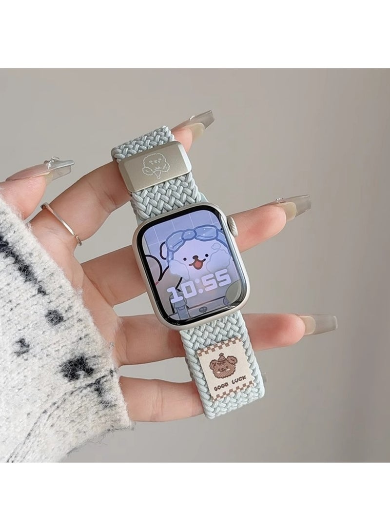 بولوز الفرقة الممتدة المتفرقة متوافقة مع فرقات ساعة آبل (s10/11) 代 42 مم) 38mm / 40mm / 41mm للنساء الرجال ، نايلون الرياضة حزام سولو حلقة لفرق iWatch - Image 2