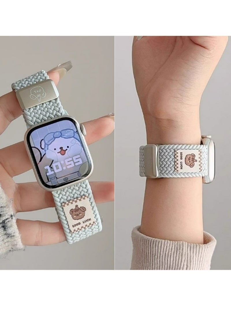 بولوز الفرقة الممتدة المتفرقة متوافقة مع فرقات ساعة آبل (s10/11) 代 42 مم) 38mm / 40mm / 41mm للنساء الرجال ، نايلون الرياضة حزام سولو حلقة لفرق iWatch - Image 1