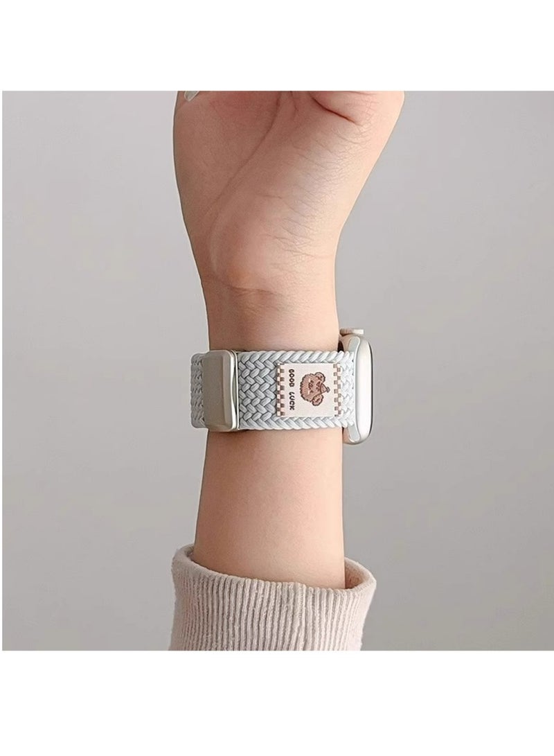 بولوز الفرقة الممتدة المتفرقة متوافقة مع فرقات ساعة آبل (s10/11) 代 42 مم) 38mm / 40mm / 41mm للنساء الرجال ، نايلون الرياضة حزام سولو حلقة لفرق iWatch - Image 4