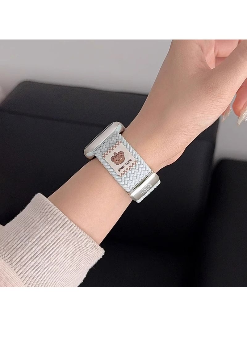 بولوز الفرقة الممتدة المتفرقة متوافقة مع فرقات ساعة آبل (s10/11) 代 42 مم) 38mm / 40mm / 41mm للنساء الرجال ، نايلون الرياضة حزام سولو حلقة لفرق iWatch - Image 5