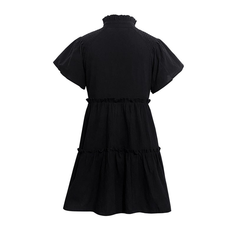 Women's Tie-up Lace A-line Midi Dress with Flutter Sleeves - Image 4