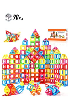 Yoawllty 90Pcs Magnetic Blocks, Magnetic Tiles for Kids, Upgrade Blocks Toys Sets for Girls Boys, 3D Building Blocks Constructional Creativity Gift Toys  - Image 1