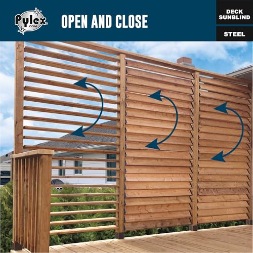 Pylex Deck Sunblind System 11060, Louvers Bracket Shutter Hardware Kit, Up to 11 Boards (48'') - Black Steel Baked Powder Coating Brackets - Image 2