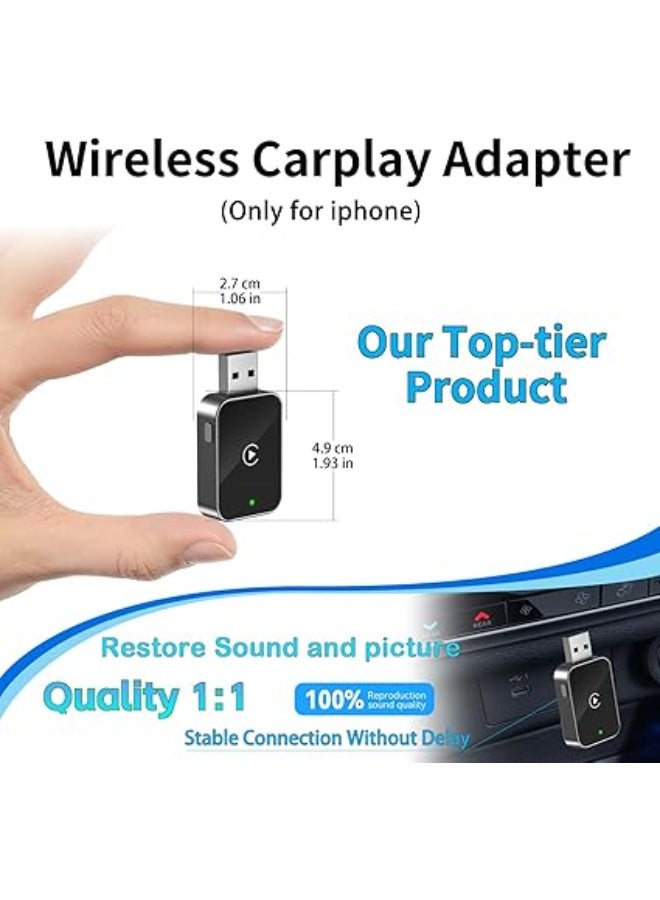 محول CarPlay لاسلكي – يحوّل CarPlay السلكي إلى لاسلكي لهواتف iPhone، سيارات من 2016+، تصميم صغير وسهل الاستخدام - Image 5
