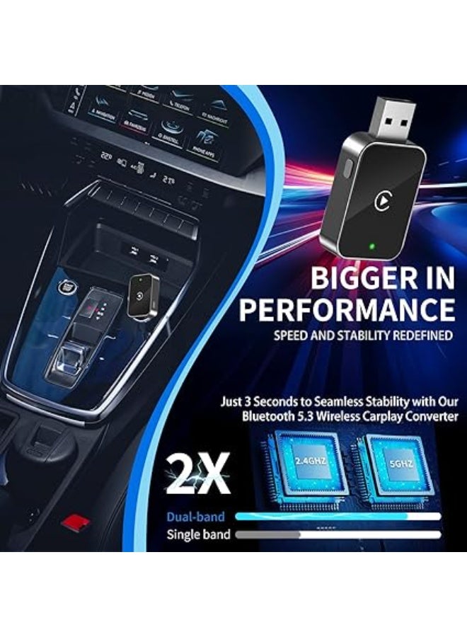 محول CarPlay لاسلكي – يحوّل CarPlay السلكي إلى لاسلكي لهواتف iPhone، سيارات من 2016+، تصميم صغير وسهل الاستخدام - Image 3