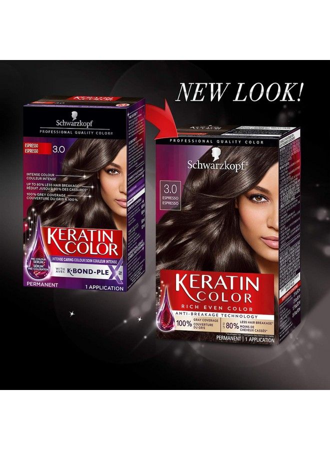 Schwarzkopf Keratin Color Permanent Hair Color Cream 3.0 Espresso - Image 3