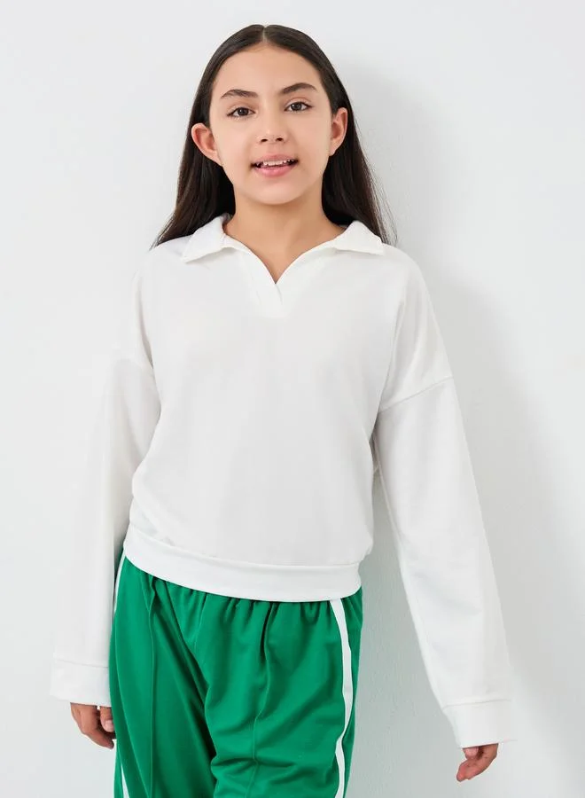 Styli Styli Teen Solid Collared Top and Joggers Set