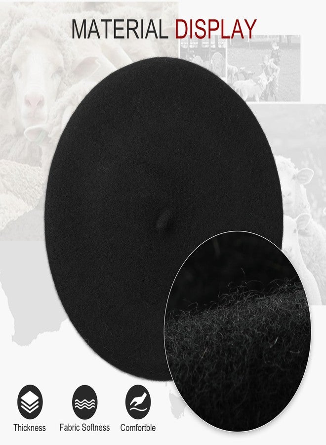 Sumolux Women Beret Hat Wool Vintage French Solid Color Classic Winter Cap - Image 3