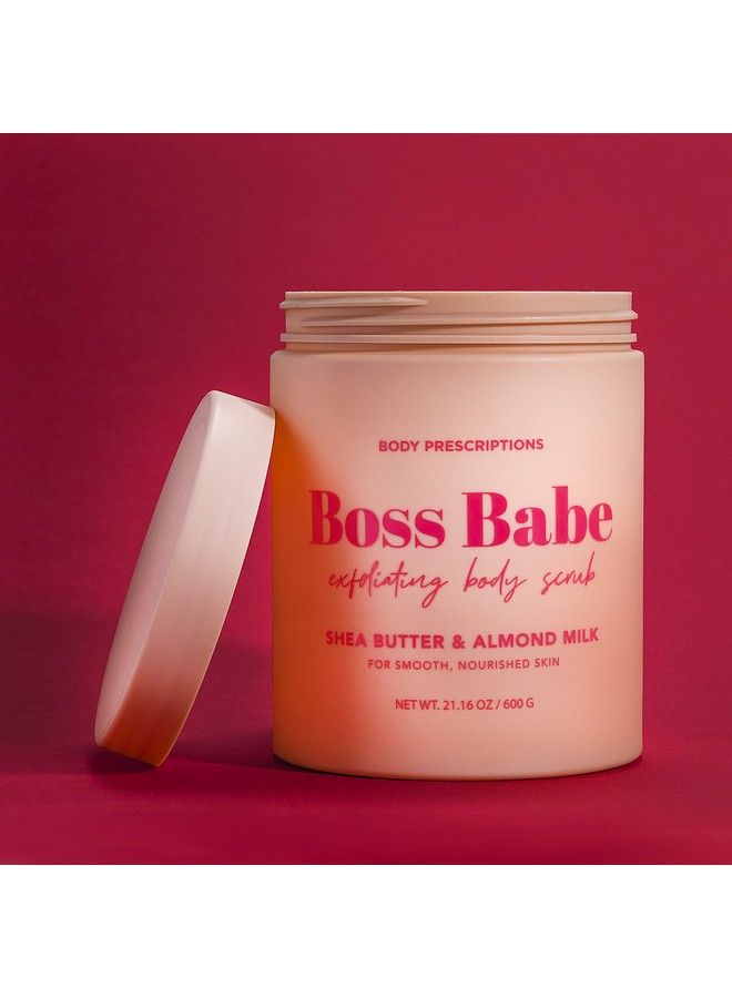 Body Prescriptions Pink “Boss Babe” Body Scrub Exfoliating Body Wash for Nourished and Ultra Smooth Skin Cleanser Infused with Shea Butter and Almond Milk - Image 3