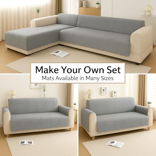 Homerz Premium 5 (3+2) Seater Velvet Sofa Cover Panel, Soft and Velvety Fabric, Vibrant Colours (Grey, 5 (3+2) Seater with Back) - Image 4
