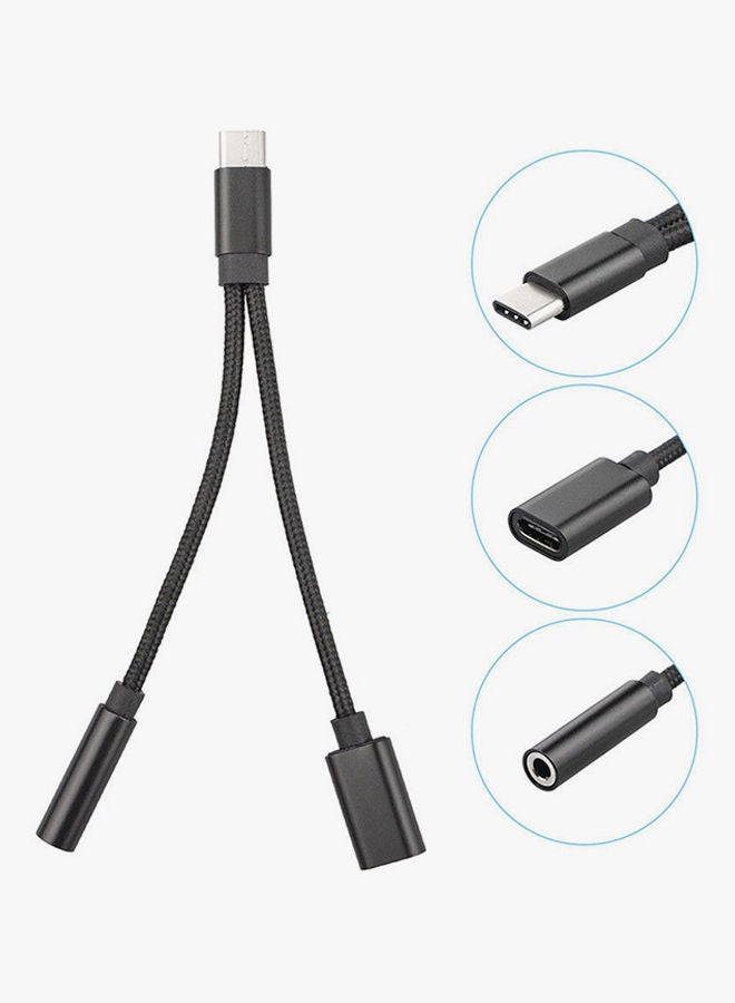 NIBEMINENT 2-In-1 Charging Adapter Cable Black - Image 2