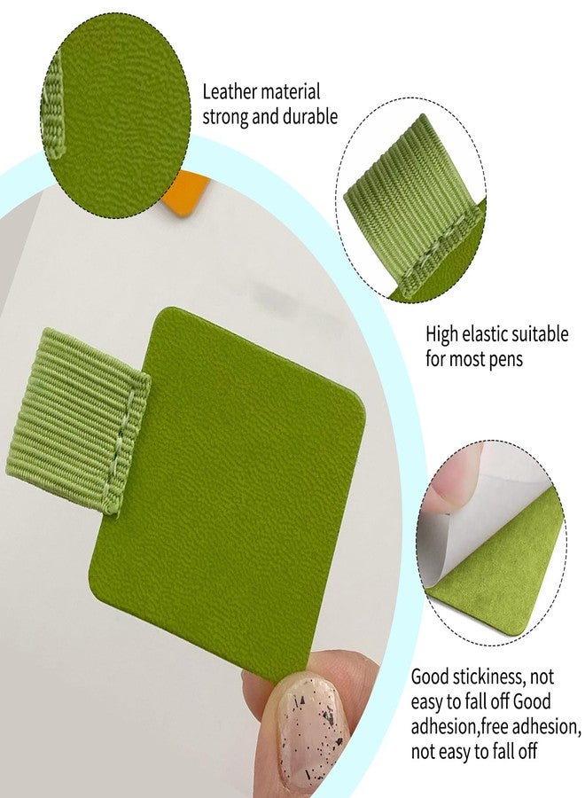 panthra Pen Holder for Notebook 15 Pcs Adhesive Pen Holder Pu Leather, Suitable for Planners, Diaries, Binders, Books, School Office Supplies (7 Colors) - Image 3