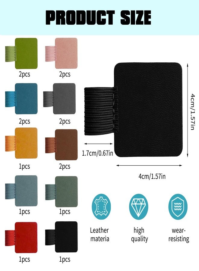 panthra Pen Holder for Notebook 15 Pcs Adhesive Pen Holder Pu Leather, Suitable for Planners, Diaries, Binders, Books, School Office Supplies (7 Colors) - Image 2