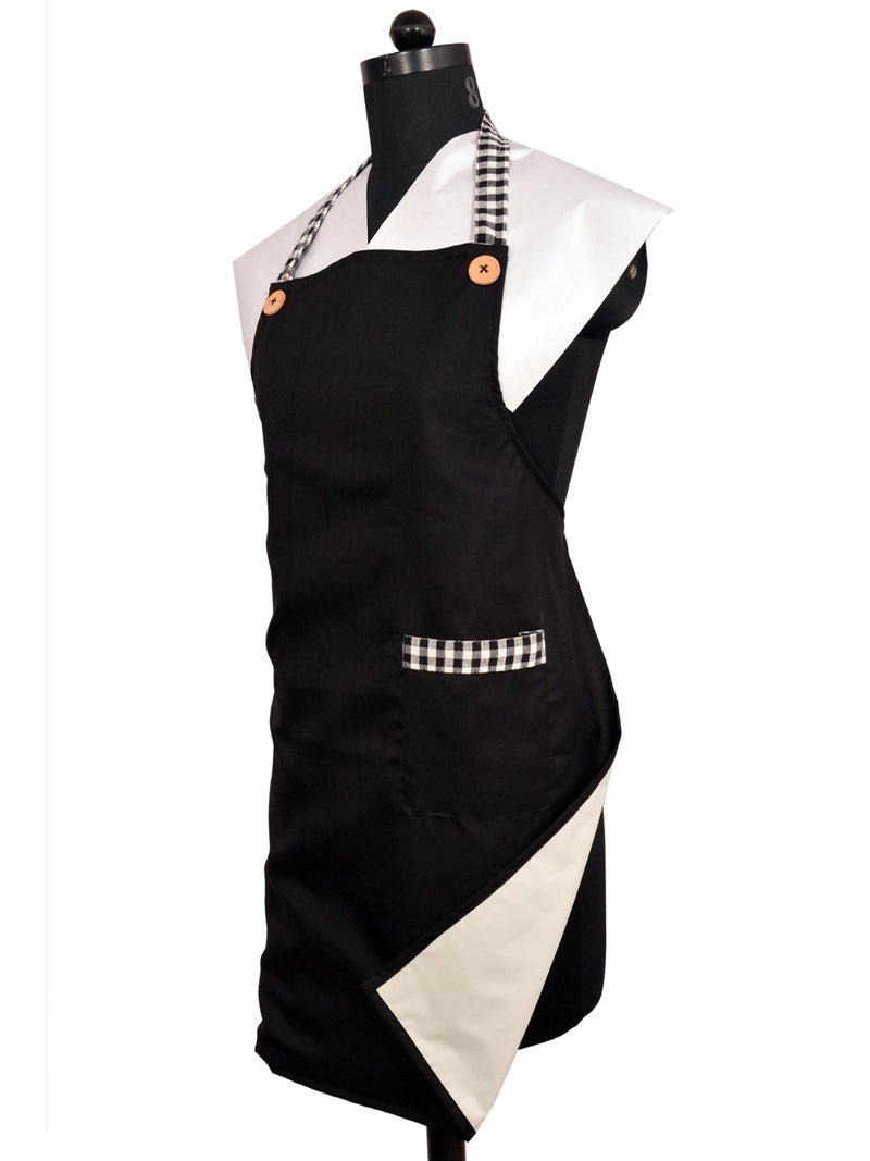 Switchon Polyester Kitchen cooking Apron black with pocket- free size - Image 2