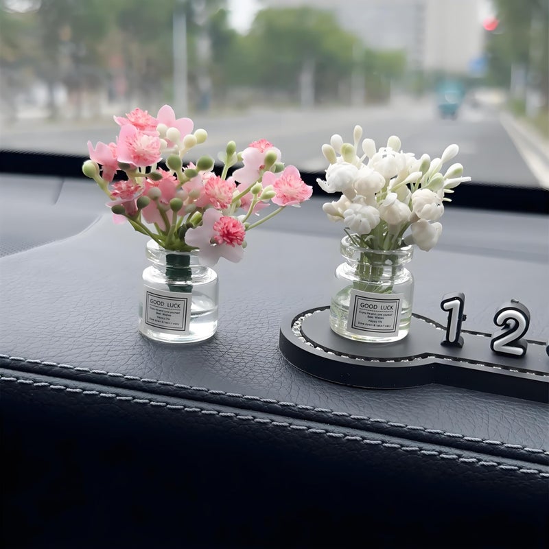 WinldMonmo 2PCS Mini Smell The Fragrant Rabbit & Pink Peach Blossom Flower Vase Ornaments â€“ Handmade Resin Miniature Vases for Dollhouse, Fairy Garden, Micro Landscape Decor, DIY Craft & Table Centerpiece - Image 4
