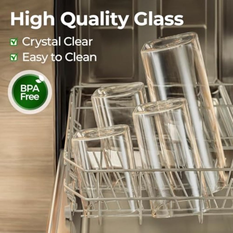 6-Pack Glass Jars with Bamboo Lids 26oz Airtight Mason Jars and Stackable Food Storage Containers for Coffee, Sugar, Pasta, Tea, Candy and Nuts - Image 4